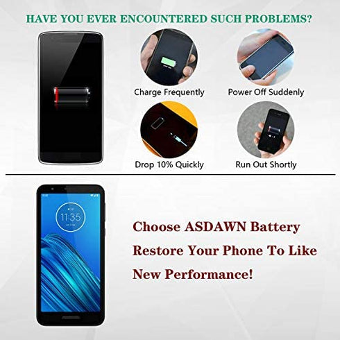 ASDAWN KE40 Battery Replacement for Motorola Moto E6, Battery for Motorola Moto E6 XT2005 XT2005-1 XT2005-3 XT2005-4