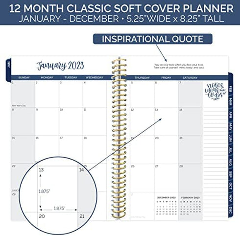 bloom daily planners 2023 Calendar Year Day Planner (January 2023 - December 2023) - 5.5” x 8.25” - Weekly/Monthly Agenda Organizer Book with Stickers & Bookmark - Be Kind