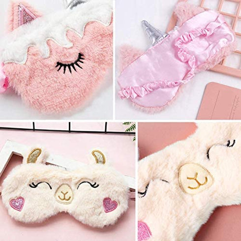 Sleep Mask for Kids Sleeping Mask ,Aniwon 6 Pack Cute Animal Eye Mask for Sleeping Unicorn Sleep Mask for Kids Girl Soft Plush Blindfold Covers Eye Mask for Women Girls Kids Favor