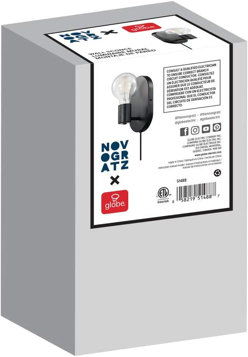 Globe Electric 51488 Novogratz Wall Sconce, Matte Black