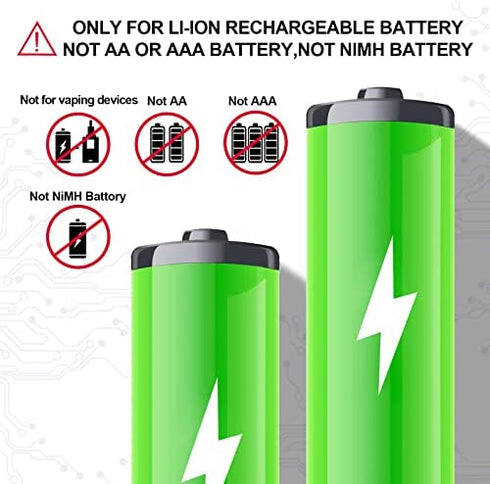 18650 Battery Charger Universal Smart 18650 Charger with LED Indicator for 3.7V Lithium ion Battery 18650 21700 26650 18500 16650 14500 Rechargeable Batteries (4 Bay)