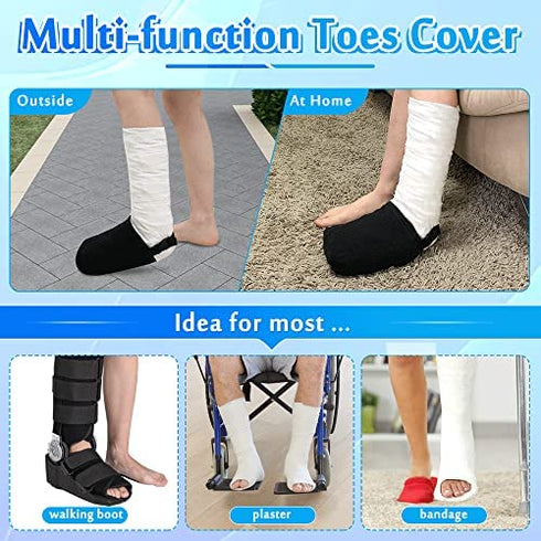 Cast Sock Toe Cover Soft for Foot Warmer Socks Walking Boot Broken Toe Ankle Orthotic Sock Protector Accessories After Surgery Orthopedic Boot Sock Leg Cast Covers (1 PCS)