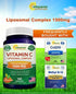 Vitamin C Liposomal Complex - 1500mg Supplement - 180 Capsules - High Absorption VIT C Ascorbic Acid Pills - Supports Immune System & Collagen Health - 90 Servings