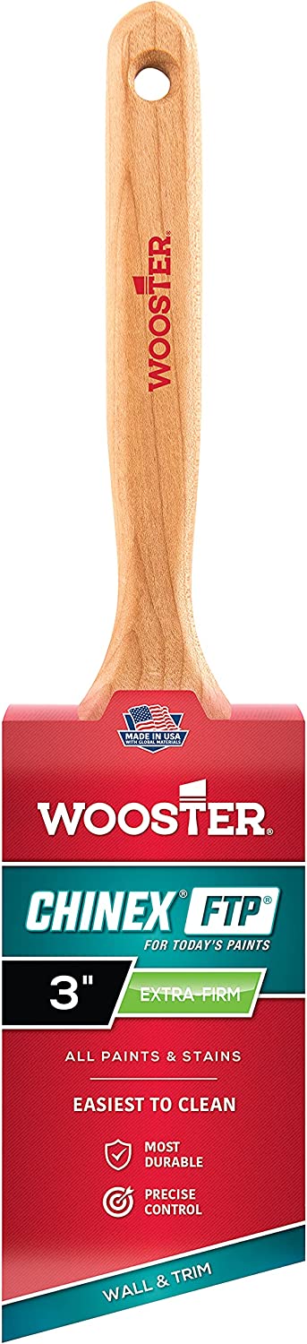 Wooster Paintbrush 4410-3 Chinex FTP Angle Sash Paintbrush, 3 Inch