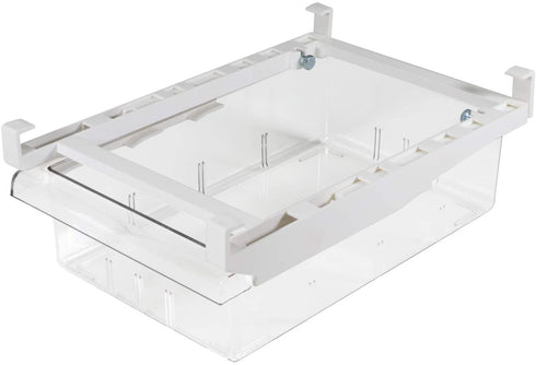 YekouMax Fridge Drawer Organizer, Refrigerator Organizer Bins, Pull Out with Handle, Fridge Shelf Holder Storage Box, Clear Container for Food,Drinks,Fit for Fridge Shelf Under 0.6" (1 Pack Medium)