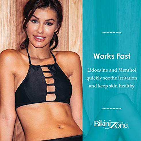 Bikini Zone Medicated After Shave Gel - Instantly Stop Shaving Bumps, Irritation, Redness & Itching in Sensitive Areas - Gentle, Clear Formula - Dermatologist Approved (1 oz)