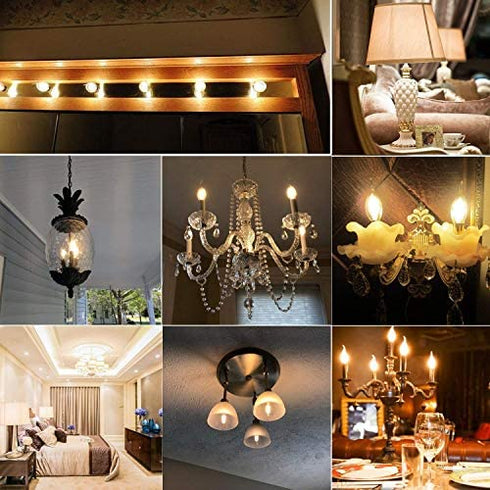 BRIMAX 6-Watt (60-Watt Equivalent), Clear, 600-Lumen, 80+ CRI, 2700K Warm White, Dimmable, B11 (E12 Candelabra Base) LED Candle Light Bulb, 6-Pack