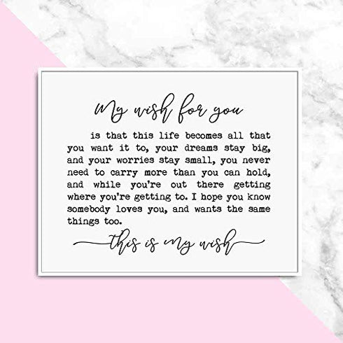 My Wish for You Sign, Farmhouse Sign, for Kids, Nursery Quotes, My Wish Quote, Inspirational Wall Art, Fine Art Print, 8 x 10 Inches Unframed (8X10 INCH)