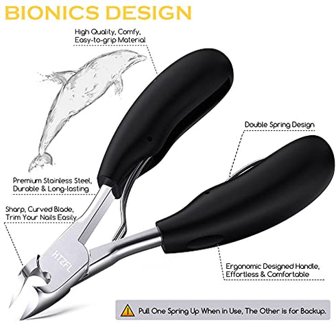 Sharp Toe Nail Clippers, Professional Podiatrist Toenail Clippers for Adult Ingrown Tool, Heavy Duty Toenail Clippers for Seniors Thick Nails, Pedicure Toenail Cutters for Arthritis Diabetic