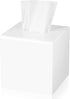 Kamehame Tissue Box Cover Square Acrylic Tissue Holder 5.5x5.5x5.5 Inch White Dryer Sheet Holder Container Tissue Dispenser for Home Bathroom Kitchen and Office