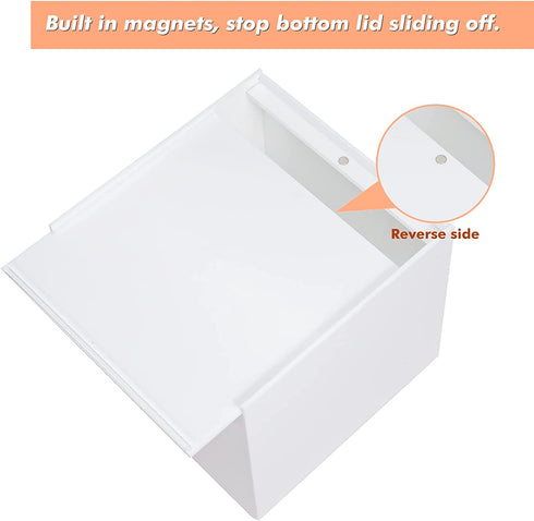 Kamehame Tissue Box Cover Square Acrylic Tissue Holder 5.5x5.5x5.5 Inch White Dryer Sheet Holder Container Tissue Dispenser for Home Bathroom Kitchen and Office