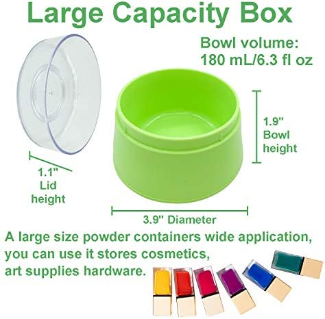 BPA Free Baby Powder Puff Box, Large 2.8" Fluffy Body After-Bath Powder Case, Baby Care Face/Body Villus Powder Puff Container, Makeup Cosmetic Talcum Powder Container with Hand Holder (Green)
