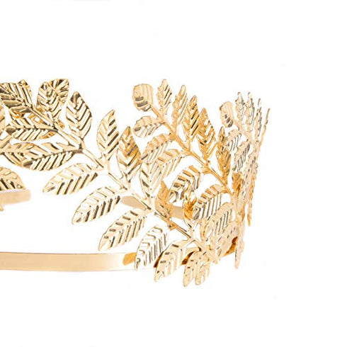 RIVERTREE Greek Goddess Headband Costumes Gold Leaf Branch Crown Hair Accessory Bridal Wedding Headpiece