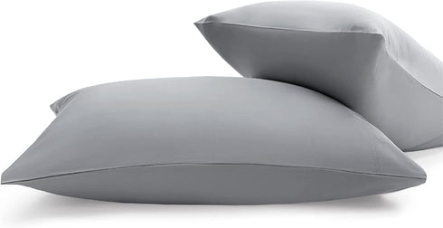Bedsure Bamboo King Size Pillow Cases 2 Pack - Silver Grey Cooling Pillowcases Set of 2 with Envelope Closure, Cool and Breathable Pillow Case, 20x40 inches