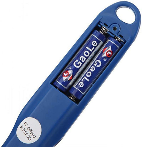 Kitchen Scale Spoon Gram Measuring Spoon, 500g/0.1g Blue Cute Digital Weight Scale Spoon Milligram Measuring Scoop Grams Electronic Measuring Cup for Portioning Tea, Flour, Spices, Medicine