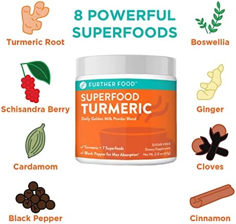 Best Turmeric Golden Milk Organic Turmeric Powder, Anti-Inflammatory Cinnamon Ginger & Black Pepper Maximum Absorption, Joint Pain, Gut Health, Sugar-Free, Vegan, Keto (30 Servings)