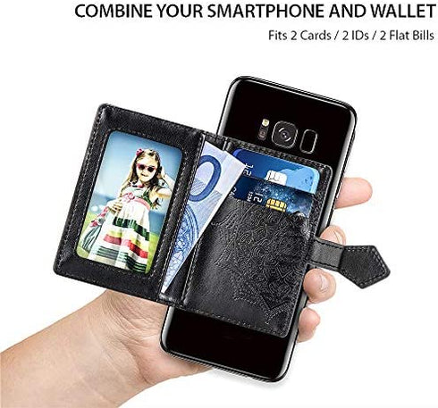 MEUPZZK Cell Phone Wallet Slim 3M Adhesive Credit Card Holder Stick on Wallet Cell Phone for iPhone/Android/Samsung Galaxy and Most Smartphones (M-Purple)