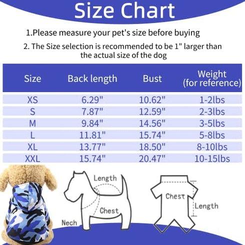 Dog Hoodie Sweatshirts Puppy Sweaters for Small Dogs Boy Girl for 1-2lbs Dogs - Winter Fall Dog Clothes for Chihuahua Doggie Pet Cat Warm Fleece Coat Outfit Camo (X-Small (1-2lbs))