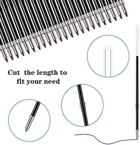 100 Pieces Ink Pen Refills Replaceable 0.7mm Ballpoint Pen Refills 4.2inch Blue Black Ink Refills Smooth Writing Pen Refills for Retractable Pens Office School Supplies (Black Blue)