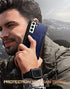 Poetic Revolution Case for Samsung Galaxy S22 5G 6.1 inch, Built-in Screen Protector Work with Fingerprint ID, Full Body Rugged Shockproof Protective Cover Case with Kickstand, Navy Blue