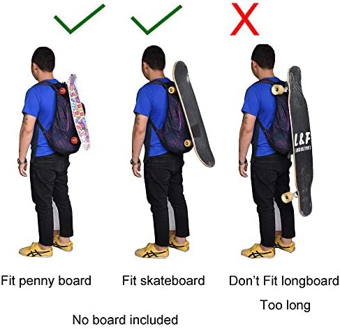 YYST Backpack Attachment Carrier Hanger Rack Hook Holder for Carrying Mini Cruiser, Cruiser Board,Skateboard - Fit Most Backpacks - Easy to Use - No Backpack
