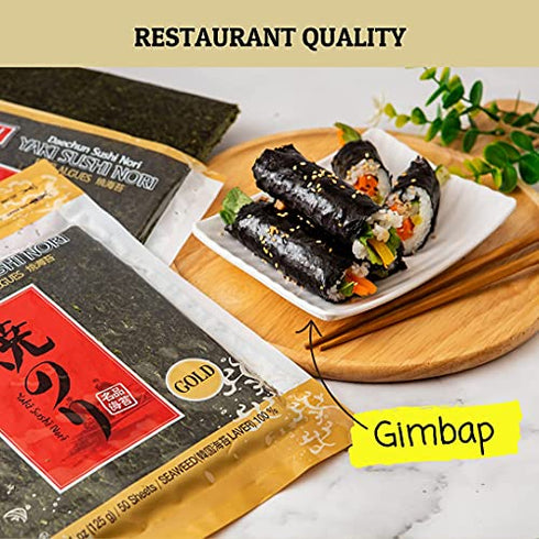 Daechun(Choi's1), Roasted Seaweed, Gim, Sushi Nori (50 Full Sheets), Resealable, Gold Grade, Product of Korea