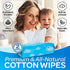 Cloud Wipes Pure Dry Cotton Baby Wipes Soft Durable Unscented Cloth Tissue for Sensitive Skin (2-Pack 200 Count)