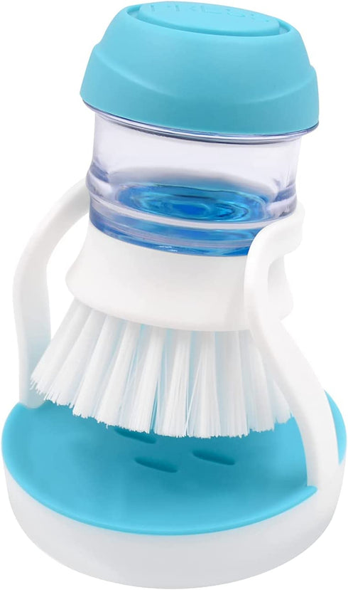 ITTAHO Dish Brush with Soap Dispenser,Palm Brush Storage Holder Set,Kitchen Scrubber for Pan,Dishwand,Sink Clean and Vegetables