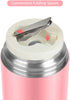 Insulated Lunch Container DaCool Hot Food Jar 16 oz Stainless Steel Vacuum Bento Lunch Box for Kids Girls Adult with Spoon Leak Proof Hot Cold Food for School Office Picnic Travel Outdoors - Pink