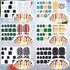 308 Pieces 14 Sheets Toenail Polish Stickers Adhesive Toe Nail Wraps Full Toe Nail Wraps Toenail Polish Strips DIY Glitter Toe Nails Manicure Decal with 2 Pieces Nail Files for Girls (Retro Style)