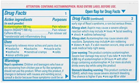 BC Max Strength Fast Pain Relief Powder, Lemonade Flavor Dissolve Packs, 4 Individual Packets, 6 Pack