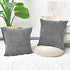 CaliTime Pack of 2 Cozy Throw Pillow Covers Cases for Couch Sofa Home Decoration Solid Dyed Soft Chenille 22 X 22 Inches Medium Grey