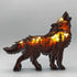 Wooden Wolf Led Light, Halloween Decoration LightsCreative Totem Decoration Halloween Home Decoration, Howling Wolf Night Light Bedside Table Lamp for Bedroom Living Room Nightstand Kids Adult