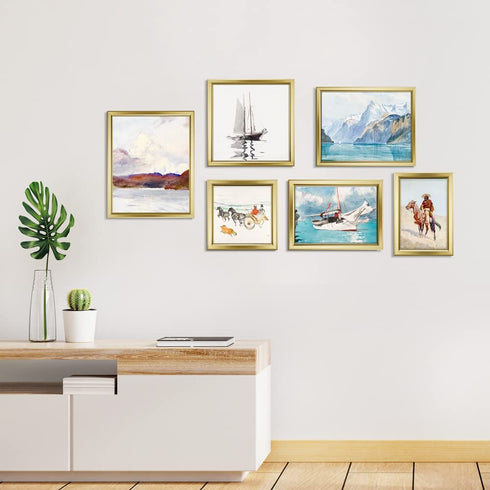 LaVie Home 5x7 Picture Frames (12 Pack, Gold) Simple Designed Photo Frame with High Definition Glass for Wall Mount & Table Top Display, Set of 12 Classic Collection