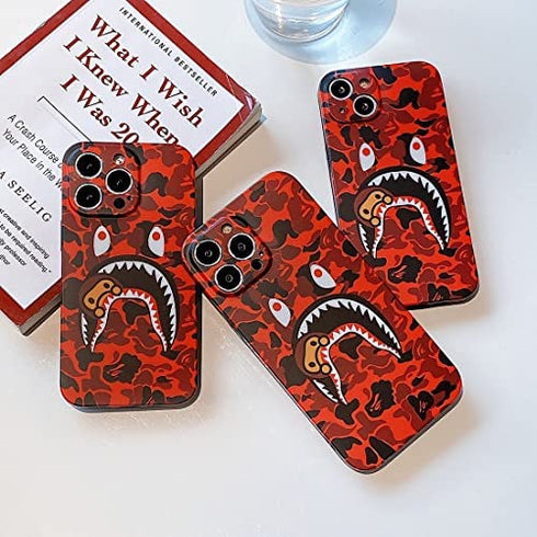 Hoolcase iPhone 13 Soft Case for Shark Face/Shark Teeth Fans Girls Kids Boys, Cartoon Cute Fun Funny Shockproof TPU Protective Non-Slip 6.1 Inch Case for iPhone 13 (H-YU)