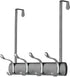 mDesign Decorative Over Door 8 Hook Metal Storage - Long Easy Reach Organizer Rack for Coats, Hoodies, Hats, Scarves, Purses, Leashes, Bath Towels, Robes, Men, Womens Clothing - Graphite Gray/Chrome