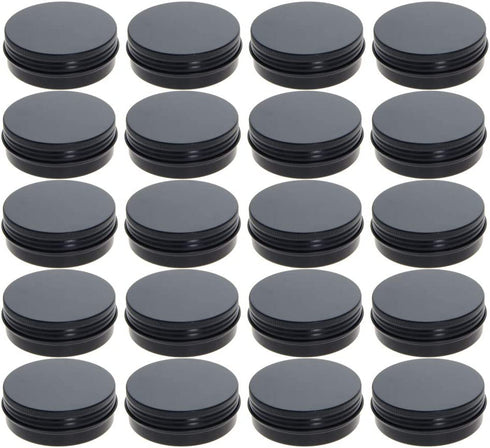 Othmro 20 Pack 2 oz Round Aluminum Cans Tin Can Screw Top Metal Lid Containers for Lip Balm, Crafts, Candles, Candies, 60ml