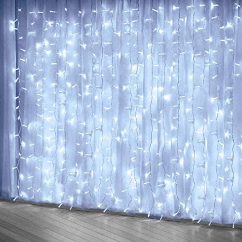 Curtain String Lights, Window Fairy LED Icicle Xmas Lights for Wedding Party Garden Room Outdoor Indoor Wall Decorations(Cool White)