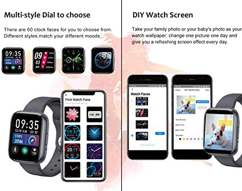 feifuns Smart Watch Answer Make Call, Smartwatch for Android iOS Phones with Call Text, Life Water-Resistant Heart Rate Blood Pressure SpO2 Pedometer Sleep Tracker Smart Watch for Women Men (Pink)