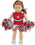 Emily Rose 18 Inch Doll Clothes Accessories | 7 PC USA 18" Doll Cheer Cheerleader Outfit Gift Set Toy Girls, Including Doll Shoes and Pom-Poms Accessory! | Fits Most 18" Dolls