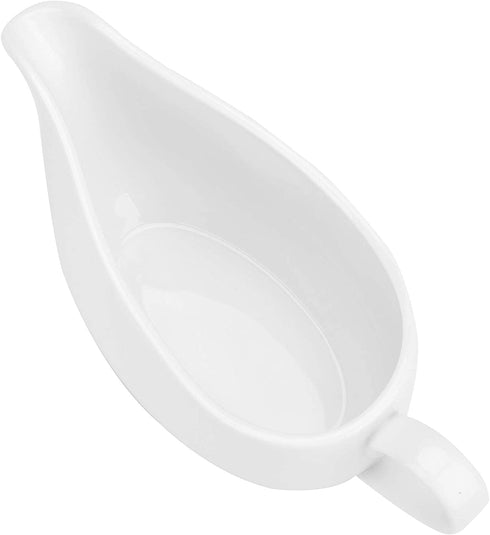 Yesland 15 oz Gravy Boat and Tray, Ceramic White Gravy Sauce Boat with Saucer Stand for Dining, Holiday Meals & Parties