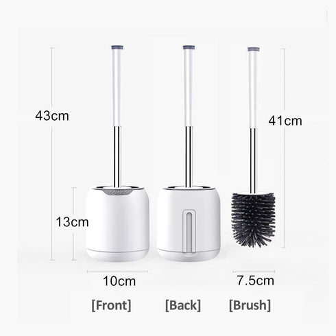 BOOMJOY Toilet Brush, Wall Mounted Toilet Bowl Brush with Holder for Bathroom, Soft Silicone Bristle, 2Pack