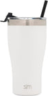 Simple Modern Tumbler with Clear Flip Lid and Straw | Reusable Insulated Water Bottle Stainless Steel Travel Mug | Slim Cruiser Collection | 22oz, Winter White