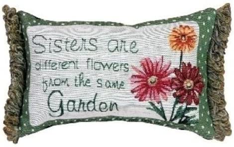 Manual Sisters are Different Flowers Pillow, 11 X 8-Inch