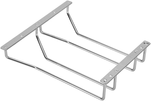 Dianoo Wine Glass Stemware Rack Holder Wine Glass Rack Under Cabinet With Screws Chrome Finish 22CM 2 Rows