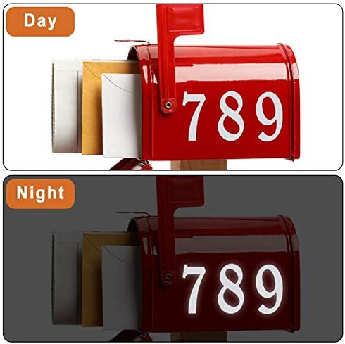 Zonon 60 Pieces Reflective Mailbox Numbers Stickers Vinyl Self Adhesive Numbers Stickers Decals Waterproof Address Numbers 0-9 Stickers for Window Signs Doors Cars House, 2 Inches