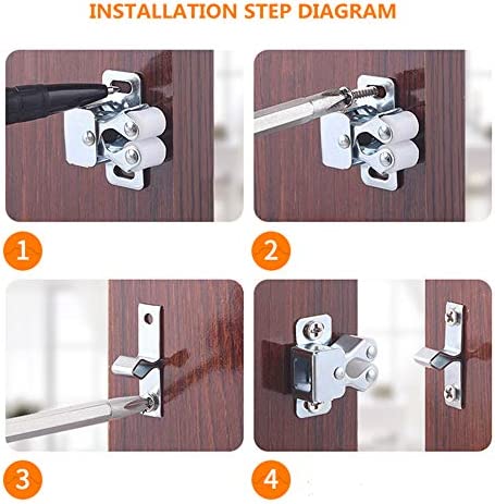 20 Pcs Cupboard Door Double Roller Catch, Kitchen Cabinet Door Latch Fasteners Door Stops Hardware Roller Catch Home Tool with Screws