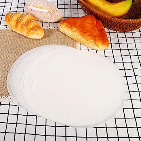 MOTZU 80 Pack 4 1/3 inches Air Fryer Lining, Bamboo Steamer Liner, Pre-Cut Non-Stick Parchment Paper Sheets for Separating Frozen Patty, Steaming Basket, Baking, Cooking Fried Food, Tortilla Press