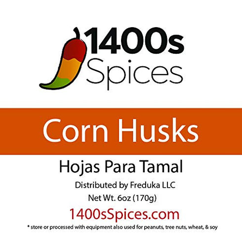 6oz Premium Corn Husks for Mexican Tamales, Hojas de Maiz Para Tamal Seleccionada, Large Tamale Wrappers by 1400s Spices