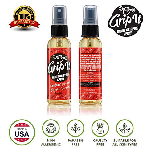 Grip-iT Hand Grip Spray - Better Pole Grip for Pole Dancing - Firm Grip for Aerial Silks & Yoga Swing - Supercharge Your Tennis Overgrips - Pickleball Paddles Grip Replacement - Rosin Based 2 oz